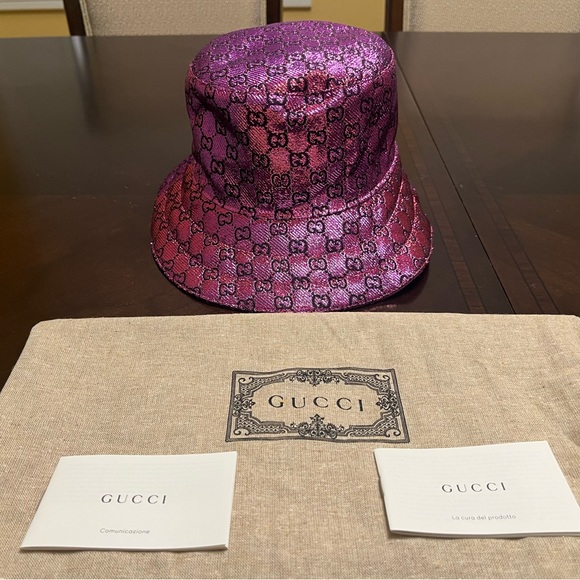 Gucci Accessories - New Gucci GG Supreme Logo Floral Double Sided Bucket Hat